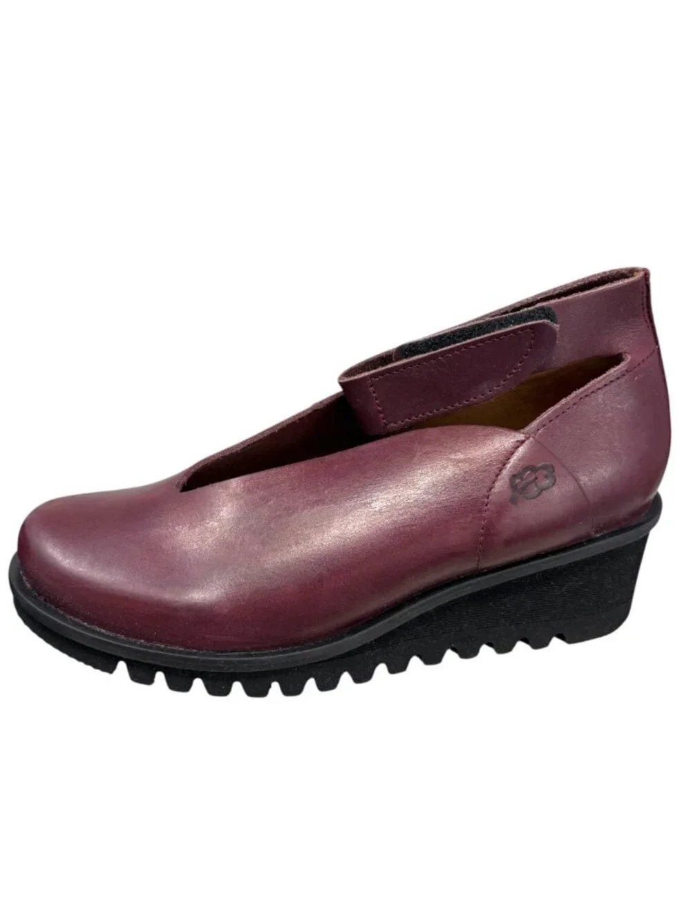 Loints‎ of Holland Selena Burgundy Leather Ankle Strap Wedge